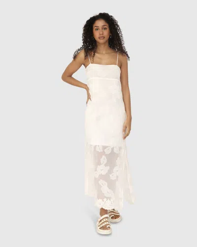 Belle & Bloom Fever Dream Midi Dress In White