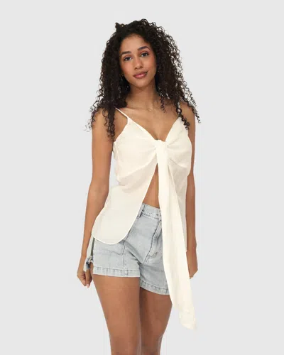 Belle & Bloom First Class Reversible Tie Top In White