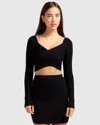 Belle & Bloom Forget Me Not Knit Crop In Black