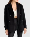 Belle & Bloom Forget You Wool Blend Military Peacoat In Black