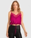 Belle & Bloom Friday Nights Lace Cami In Fuchsia