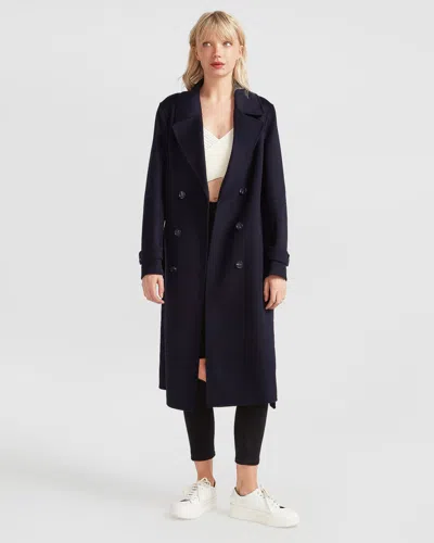 Belle & Bloom Front Runner Belted Coat In Blue
