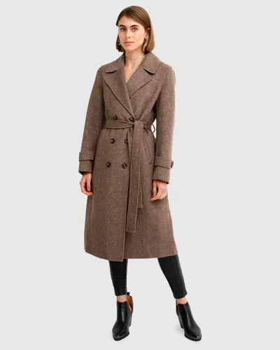 Belle & Bloom Front Runner Belted Coat In Brown