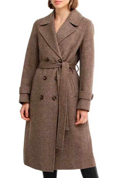 Belle & Bloom Front Runner Belted Wool Blend Coat In Multi