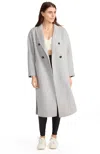 Belle & Bloom Guestlist Oversized Double Breasted Coat In Grey