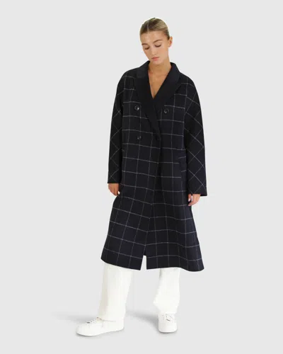 Belle & Bloom Guestlist Oversized Double Breasted Coat In Black