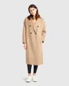 Belle & Bloom Guestlist Oversized Double Breasted Coat In Brown