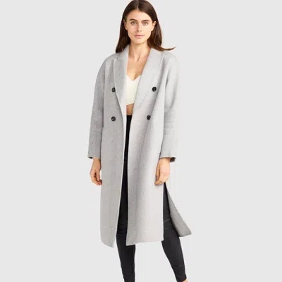 Belle & Bloom Guestlist Oversized Double Breasted Coat In Grey