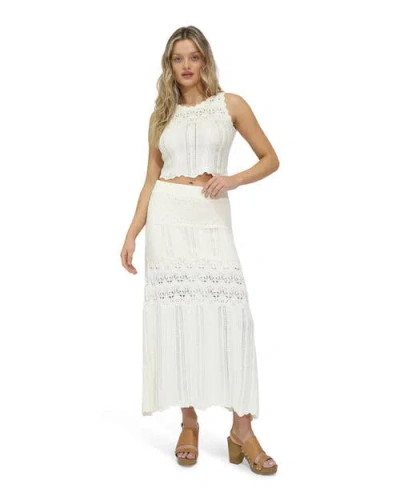 Belle & Bloom Harvest Haze Crochet Maxi Skirt In Multi