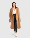 Belle & Bloom Head Over Heels Collarless Robe Coat In Brown