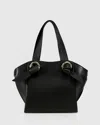 Belle & Bloom Heart Of Gold Leather Shoulder Bag - Black In Black