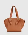 Belle & Bloom Heart Of Gold Leather Shoulder Bag In Brown