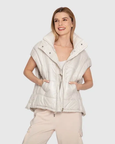 Belle & Bloom Kids'  Hypnotized Quilted Puffer Vest In Cream