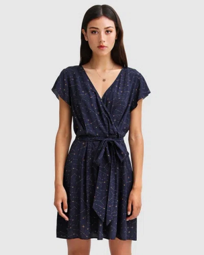 Belle & Bloom I'm The Star Wrap Dress In Navy