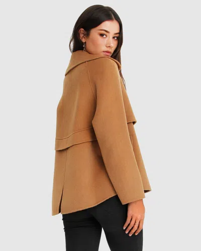 Belle & Bloom I'm Yours Wool Blend Peacoat In Brown