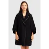 Belle & Bloom Incomplete Kiss Trimmed Coat In Black