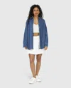 Belle & Bloom Into Him Oversized Denim Shirt In Blue