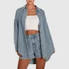 BELLE & BLOOM INTO HIM OVERSIZED DENIM SHIRT