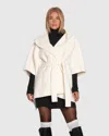 Belle & Bloom Jackson Landing Wool Blend Cape Coat In White