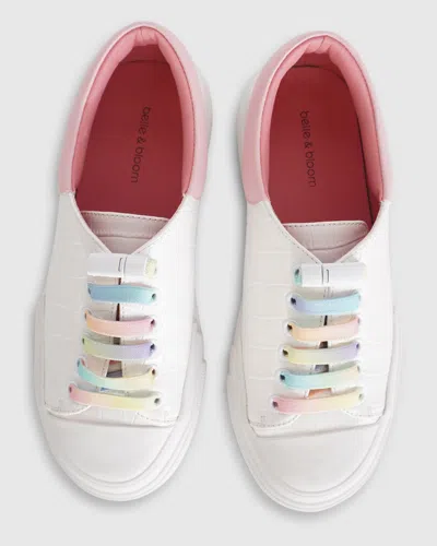 Belle & Bloom Kids' Just A Little Dream Croc Leather Sneaker In White