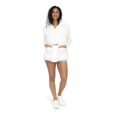 Belle & Bloom Landslide Zip Off Puffer Vest In Cream