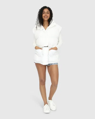 Belle & Bloom Landslide Zip Puffer In White