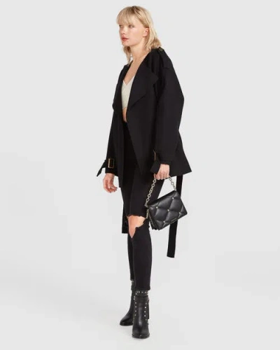 Belle & Bloom Let Me Go Collarless Coat In Black