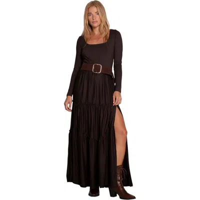 Belle & Bloom Let Me Love You Tiered Maxi Dress In Brown