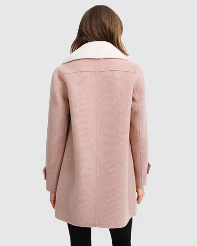 Belle & Bloom Liberty Sherpa Collar Wool Blend Coat In Gold