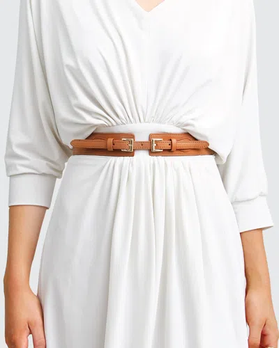 Belle & Bloom London Fog Leather Waist Belt In Brown