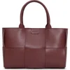 Belle & Bloom Long Way Home Woven Tote In Burgundy