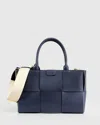 Belle & Bloom Long Way Home Woven Tote In Blue
