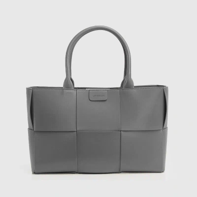 Belle & Bloom Long Way Home Woven Tote In Grey