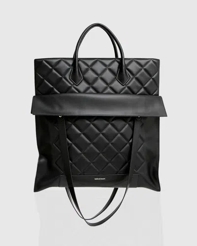 Belle & Bloom Lost Lovers Quilted Leather Tote In Black