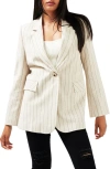 Belle & Bloom Love & Mercy Striped Blazer In Beige