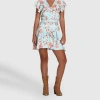 Belle & Bloom Love Shack Mini Wrap Dress In Light Blue
