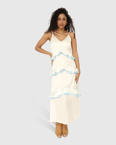 Belle & Bloom Lovely Day Ruffle Maxi Dress In White