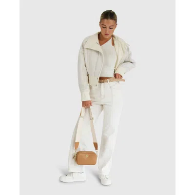 Belle & Bloom Mad Love Cropped Bomber Jacket In Cream