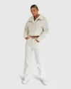 Belle & Bloom Mad Love Cropped Bomber Jacket In White