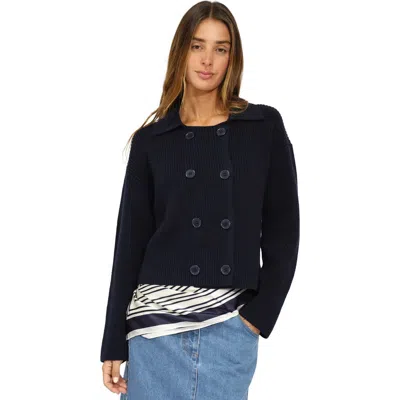 Belle & Bloom Make It With You Buttoned Cardi Jacket In Blue