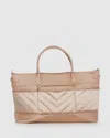 Belle & Bloom Meet Me In Paris Weekender Bag- Natural In White