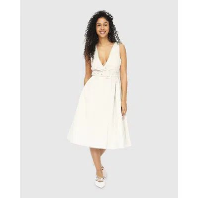 Belle & Bloom Miss Independence Midi Dress In White