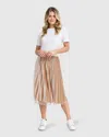 Belle & Bloom Mixed Feeling Reversible Skirt In Beige
