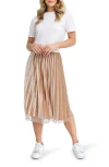 Belle & Bloom Mixed Feeling Reversible Skirt In Beige