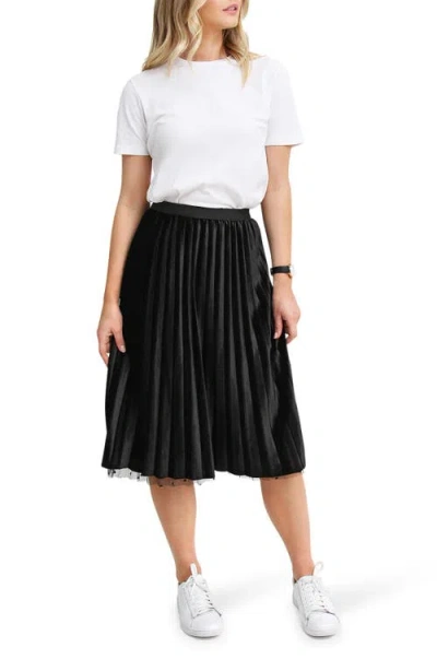 Belle & Bloom Mixed Feeling Reversible Skirt In Black