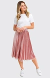 Belle & Bloom Mixed Feeling Reversible Skirt In Pink