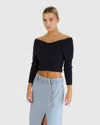Belle & Bloom More Than Words Collared Knit Top In Blue