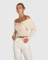 Belle & Bloom More Than Words Collared Knit Top In White