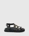 Belle & Bloom Morning Mood Chunky Stud Sandal In Black