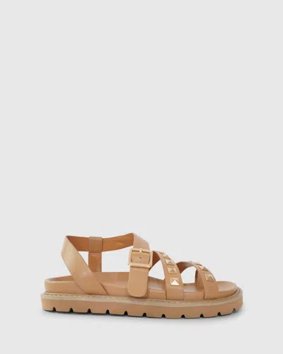 Belle & Bloom Morning Mood Chunky Stud Sandal In Brown